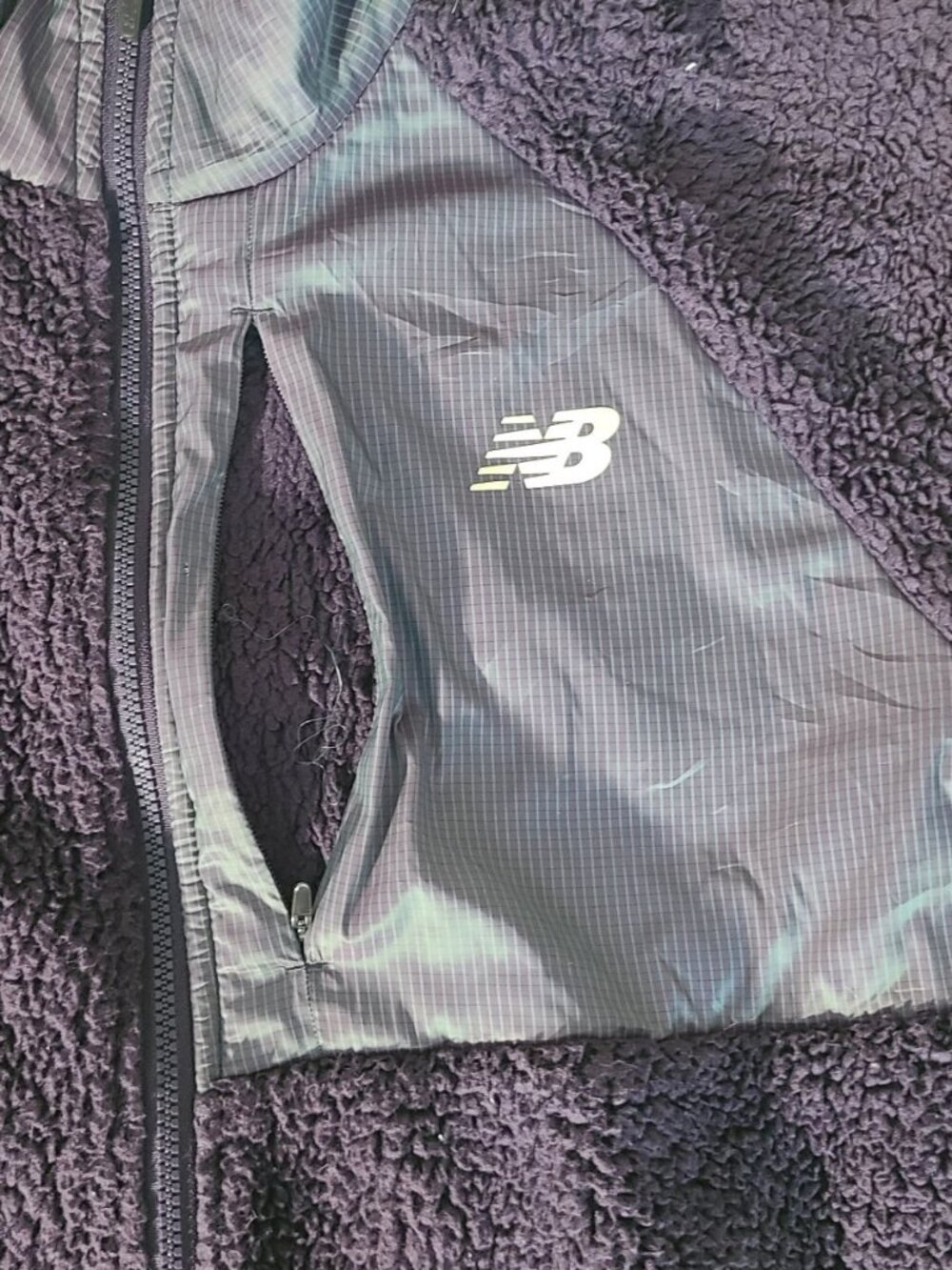 New Balance Sherpa Fleece Full-Zip Jacket Dark Plum Size S